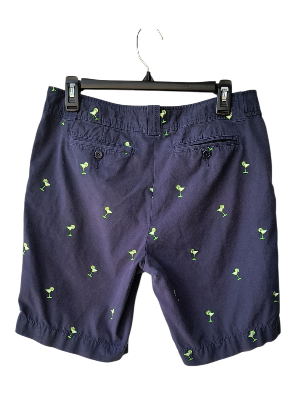 Lilly Pulitzer Navy Resort Vacation Shorts with Lime Cocktail Embroidery 8 - Picture 2 of 9
